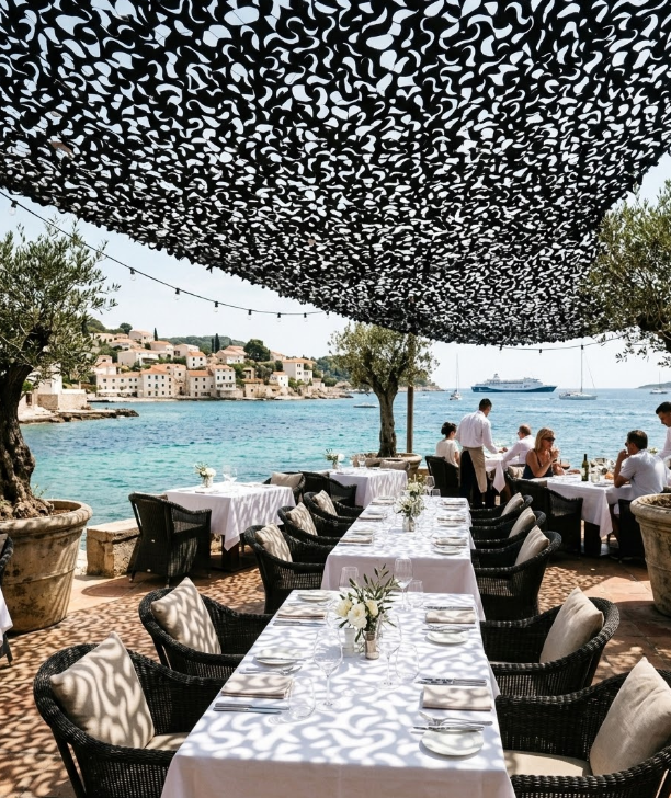 Filet d'ombrage en camouflage noir