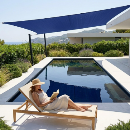 Voile d'ombrage carré bleu