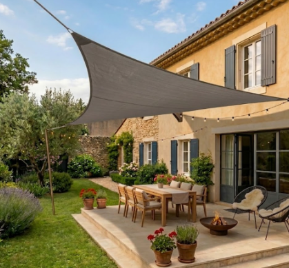 Voile d'ombrage carré gris