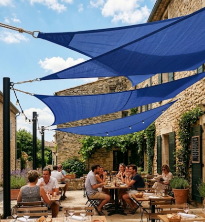 Voile d'ombrage carré bleu