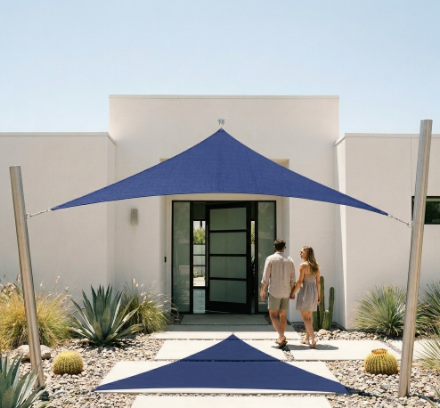 Voile d'ombrage triangulaire bleu