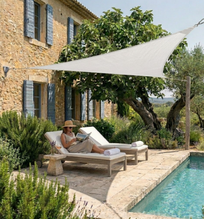 Voile d'ombrage triangulaire blanc