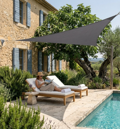 Voile d'ombrage triangulaire gris