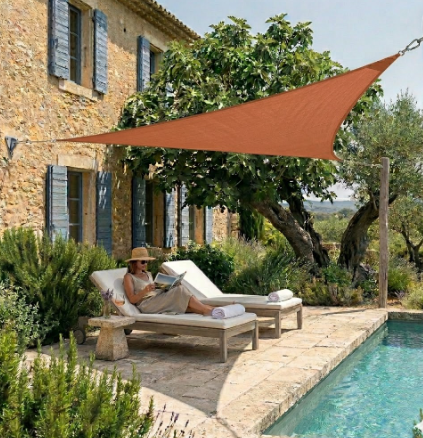 Voile d'ombrage triangulaire orange