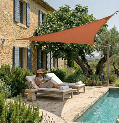 Voile d'ombrage triangulaire orange