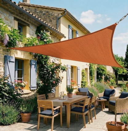 Voile d'ombrage triangulaire orange