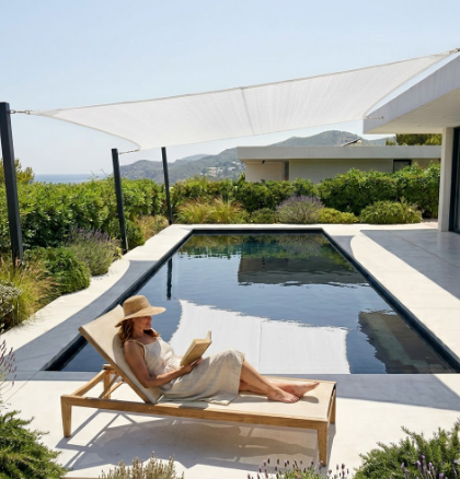 Voile ombrage rectangulaire blanc