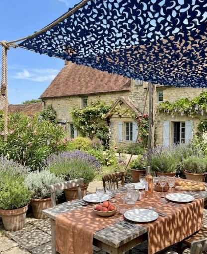 Filet d'ombrage en camouflage bleu