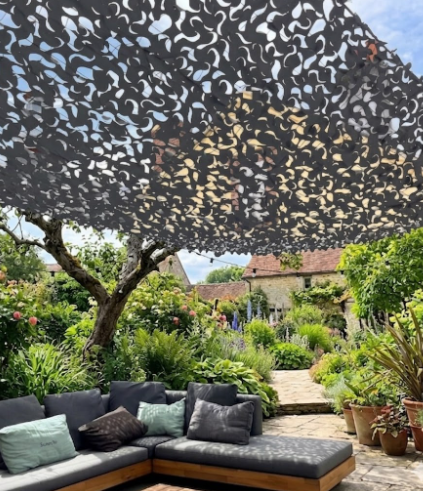 Filet d'ombrage en camouflage gris