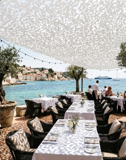 Filet d'ombrage en camouflage blanc